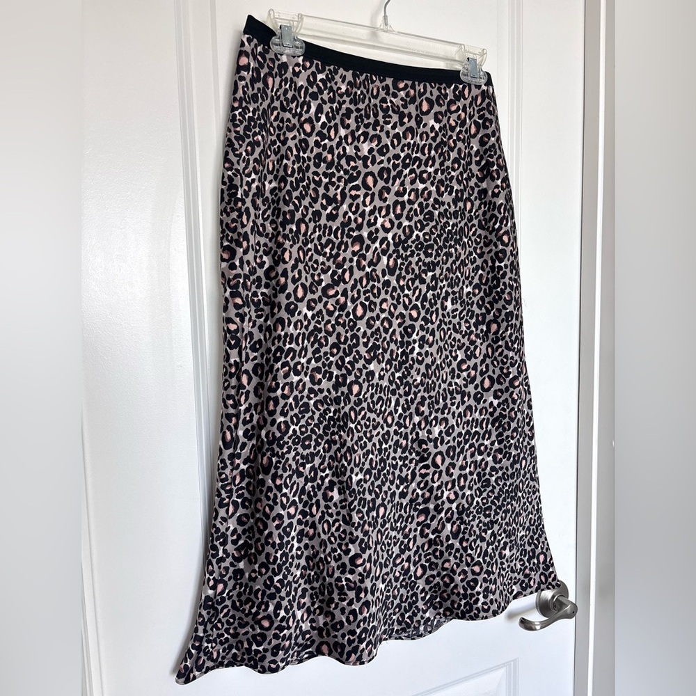 Victoria’s Secret Cheetah Print Slip Skirt Satin Midi Y2K Spring 2018 Medium